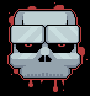 Logo avatar) - My, Pixel Art, Pixel, Scull