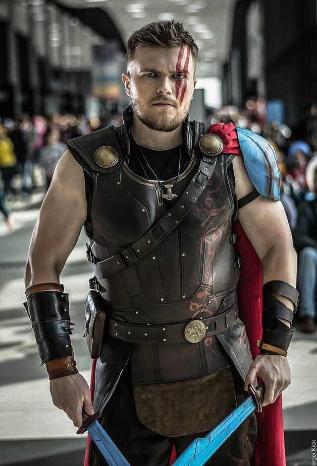 The process of creating a Thor costume from Thor: Ragnerok (Part 3) - My, Cosplay, Starcon, Craft, Needlework with process, Leather, Thor, Marvel, Inprogress, Video, Longpost