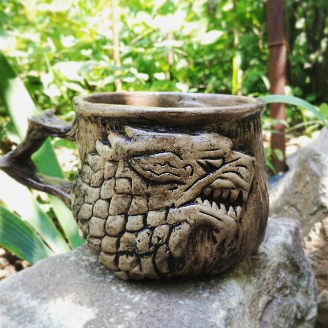 Ceramic mug with Direwolf. - My, Game of Thrones, Starkey, Jon Snow, Direwolf, , Longpost