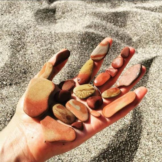 Stone glove. - The photo, Water, Sand, Beach, A rock, Gloves