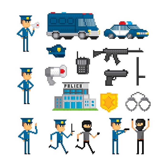 Pixel icons about the police - Icons, My, Police, Pixel Art