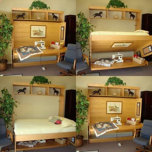 Folding bed in a small apartment - Pinterest, Interior, Furniture, , Longpost