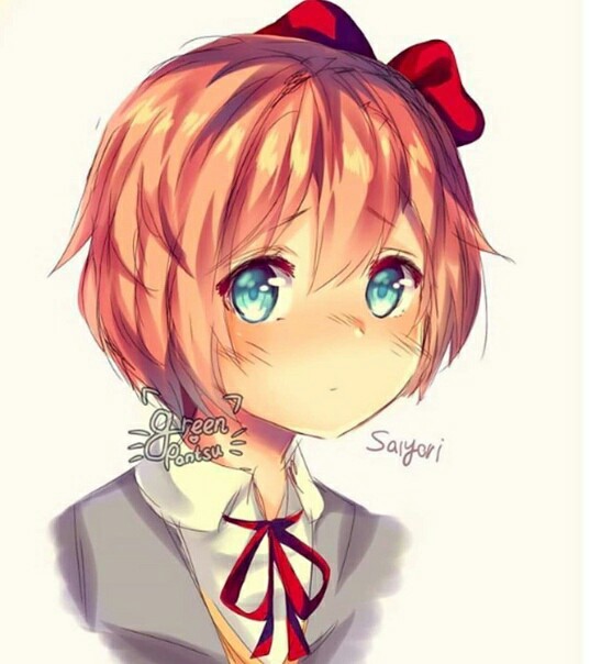 Стесняша - Визуальная новелла, Anime Art, Sayori, Doki Doki Literature Club