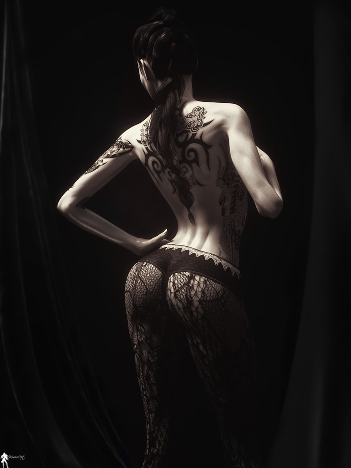 Tattoo - NSFW, Booty, Tattoo, 3D, Girls, Lamuserie