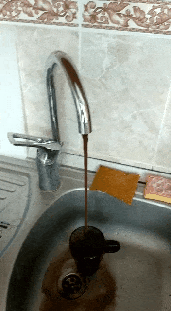 Morning coffee - My, Morning, Coffee, Tap water, Plumbing, GIF, Water