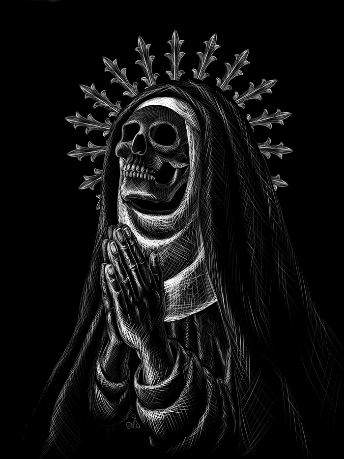 Memento mori - My, Drawing, Skeleton, Memento mori, Digital drawing