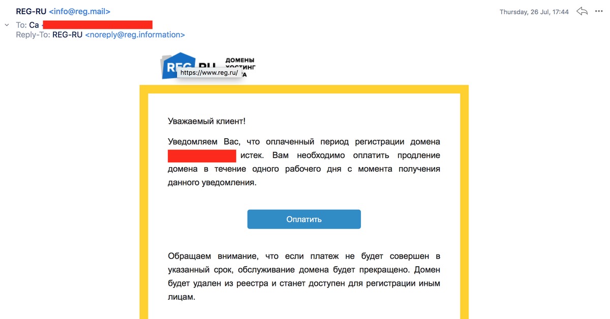 Срок действия домена. Reg.ru почта. Письма с адреса info. Срок регистрации доменного имени истек. Noreply в письме.