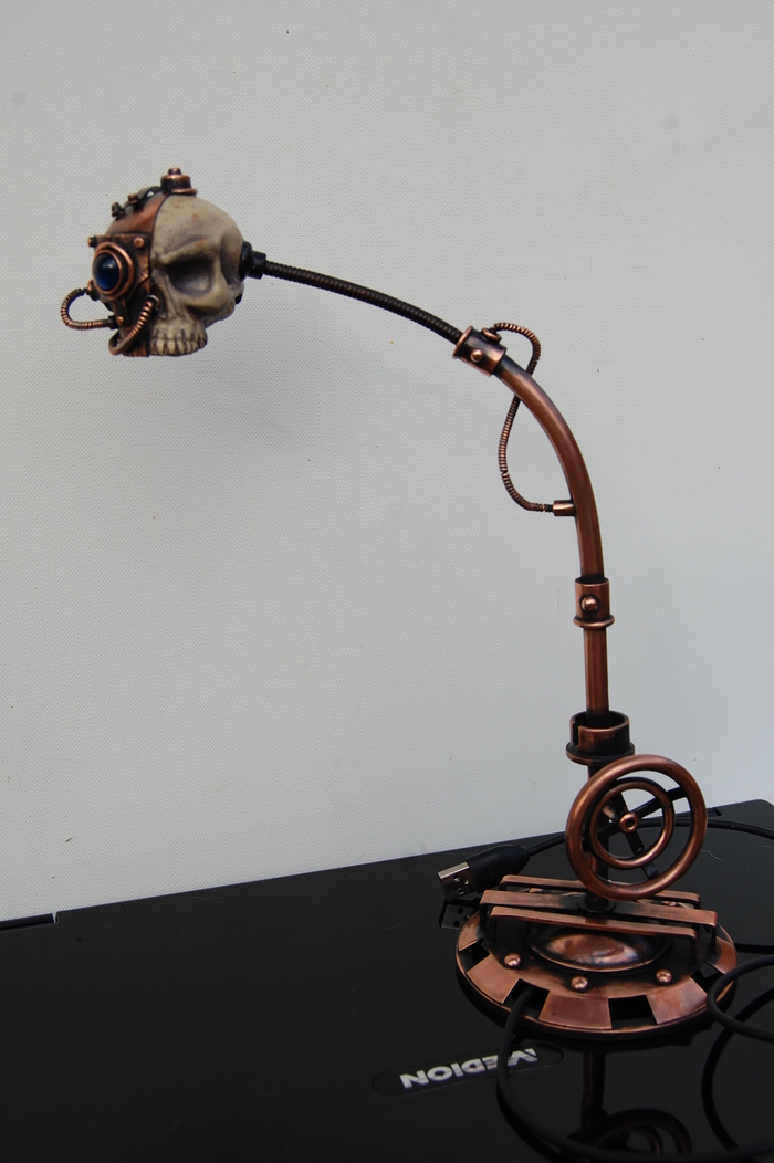 Table lamp USB Adeptus Mechanicus - My, , Steampunk, , Needlework without process, Longpost, Warhammer 40k