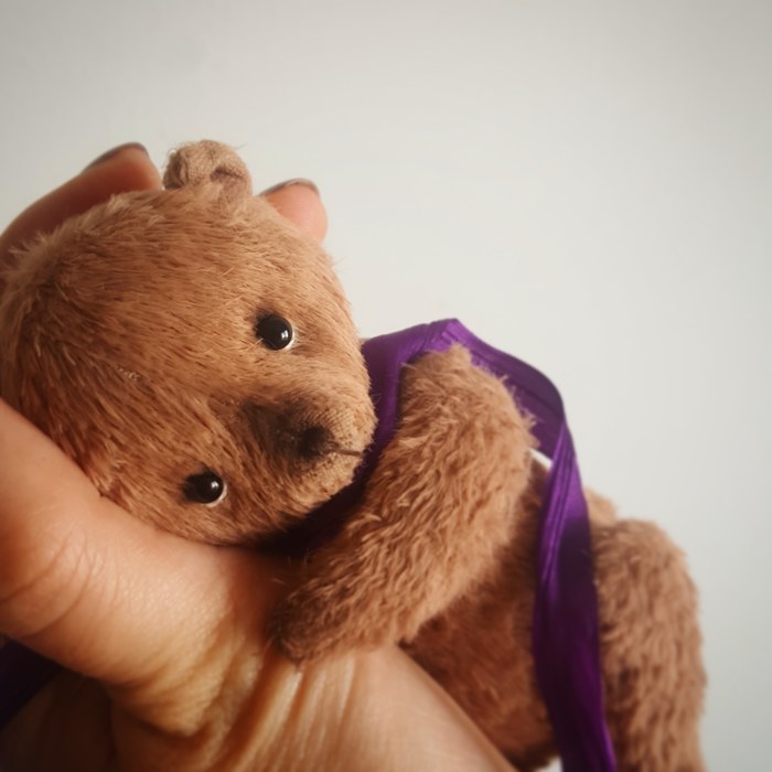 Cute teddy bear. - Teddy bear, Teddy, Handmade, , Miniature, Teddy Bear, Teddy's friends, Milota, Longpost