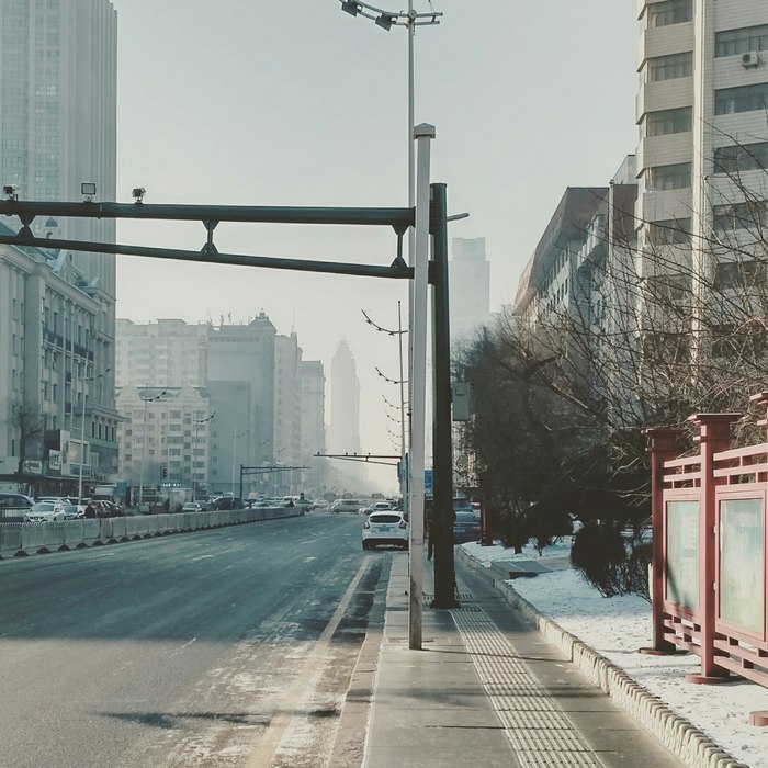 Улицы Харбина. - Моё, Китай, Улица, Зима, Азия, Фотография, Город, Харбин, Длиннопост