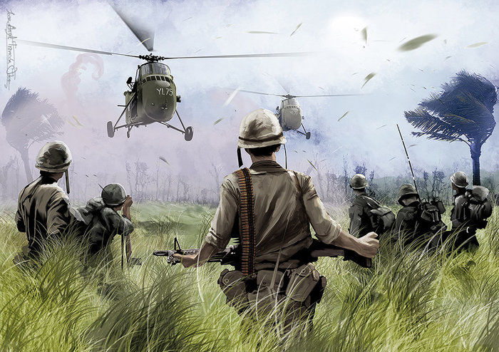 El Soldado | Vietnam - Artstation, , Art, Art, Vietnam, Vietnam war, The soldiers