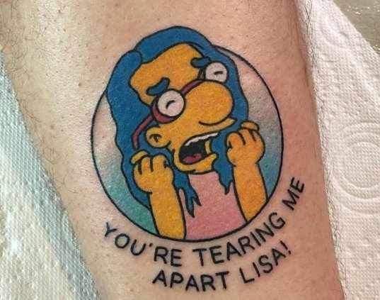 You're tearing me apart Lisa ! - Tattoo, The Simpsons, Milhouse Van Houten, Tommy Wiseau
