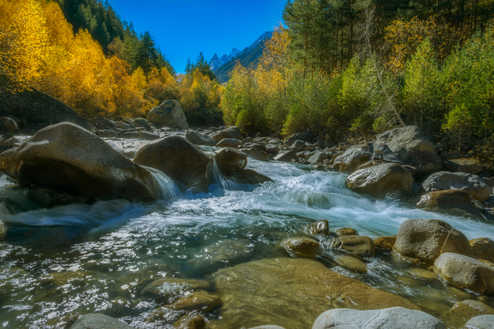 Autumn in the Adyr-Su Gorge - My, Autumn, Gorge, Adyr-Su Gorge, River, Kabardino-Balkaria