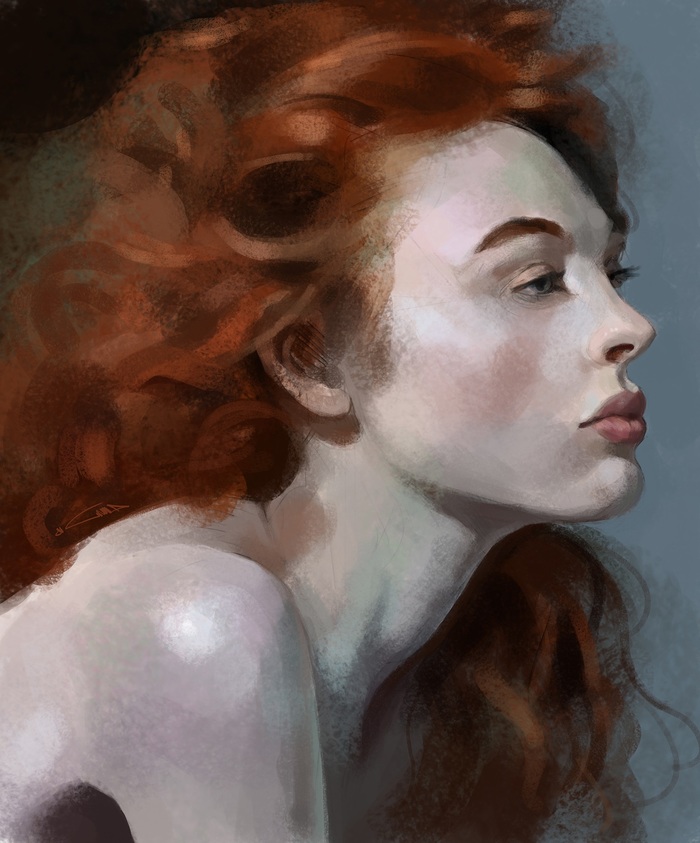 Разные почерки Фотография, Рыжая девушка, Девушки, Digital, Портрет, Арт, Иллюстрации, Длиннопост