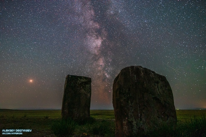 Menhirs Great Gates - My, Khakassia, , Menhirs, , Mound, The photo, Astrophoto, Landscape