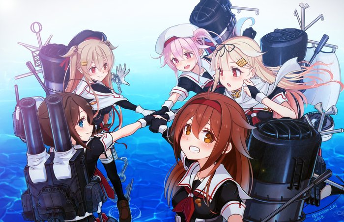 Shiratsuyu-class. - Kantai collection, Anime art, Anime, Shiratsuyu, Shigure, Murasame, Harusame, Yuudachi