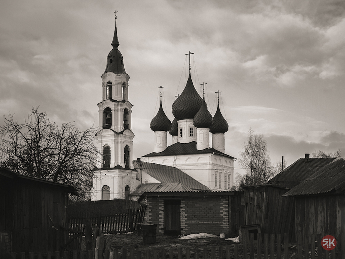 Храм Воскресения Христова - Моё, Фотография, Сепия, Храм, Двор, Пасмурно