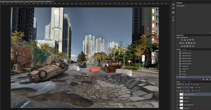 A little Photoshop - My, Photoshop, Devastation, Town, Longpost