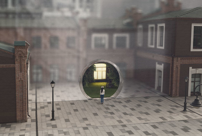 Time difference. - My, My, The photo, Treatment, Retouch, Surrealism, Landscape, Mood, Consciousness, GIF