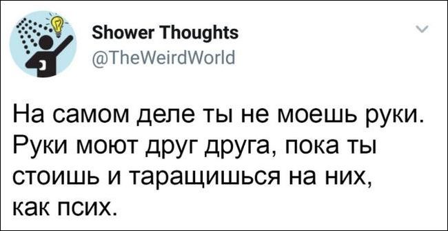 Как надо думать, чтоб такое придумать? - Мысли, Мытье, Руки