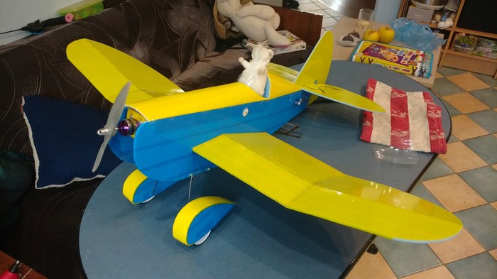 Penolet trainer for my daughter and first flights - My, Radio controlled models, Airplane, Flight, Aircraft modeling, A good day, Video, Longpost