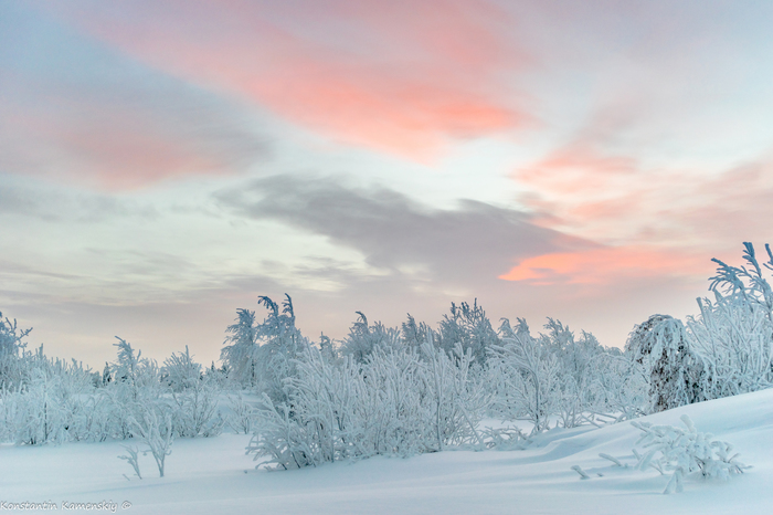 cold dawn - My, Ural, Winter, dawn, Cold, Landscape, Perm Territory, Nature