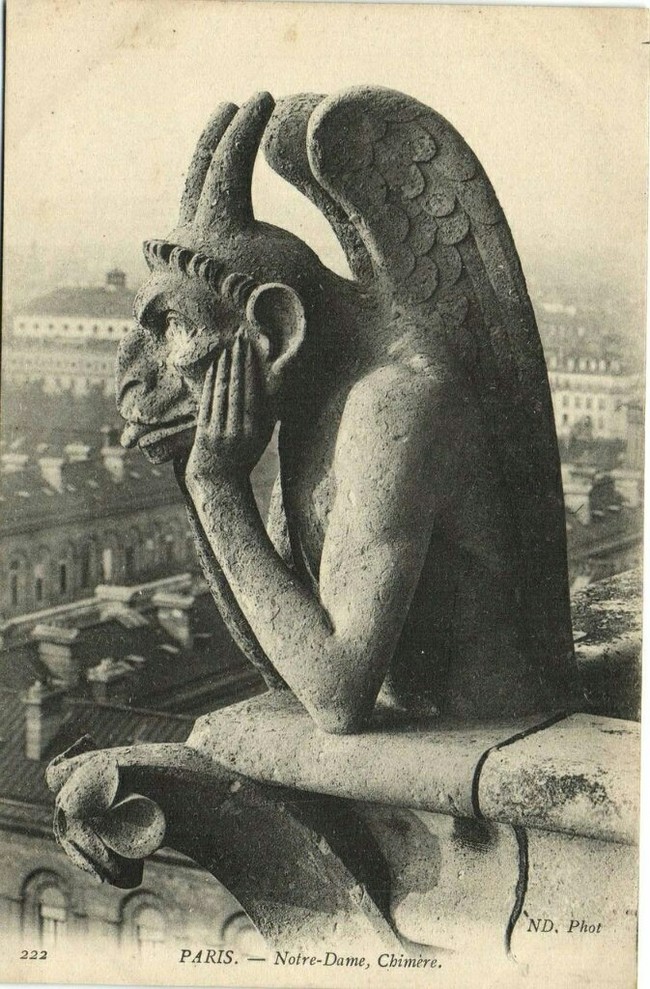 Chimeras of Notre Dame Cathedral - The photo, Longpost, The cathedral, Gargoyle