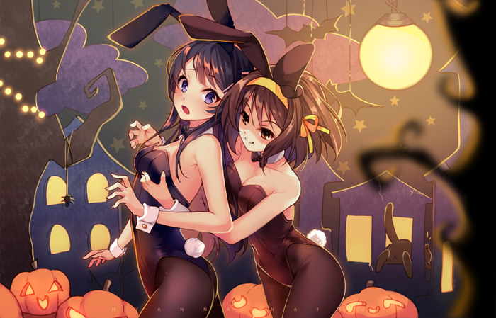 Fanart - Halloween Play , Anime Art, Rascal Does Not Dream of Bunny Girl Senpai, Suzumiya Haruhi No Yuuutsu, Suzumiya Haruhi, Hyanna Natsu, Mai Sakurajima