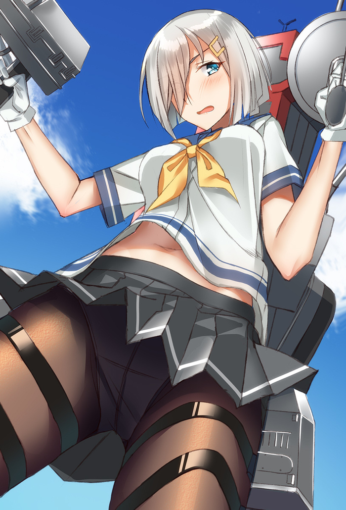 Hamakaze Kai B (художник: Pallad) - NSFW, Kantai Collection, Аниме, Anime Art, Pallad, Hamakaze, Трусы