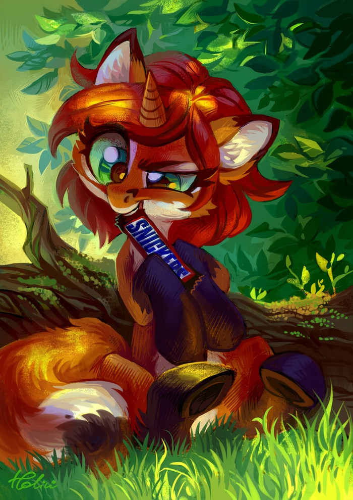 You are not yourself when you're hungry - My little pony, Original character, Holivi, Art, Snickers