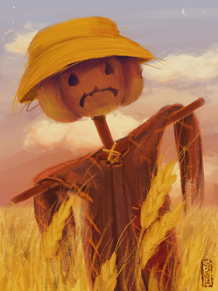 crucified - My, Autumn, Scarecrow, Beginner artist, Art, Drawing