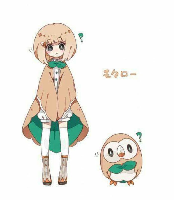 Rowlet - Покемоны, Хуманизация, Rowlet, Аниме