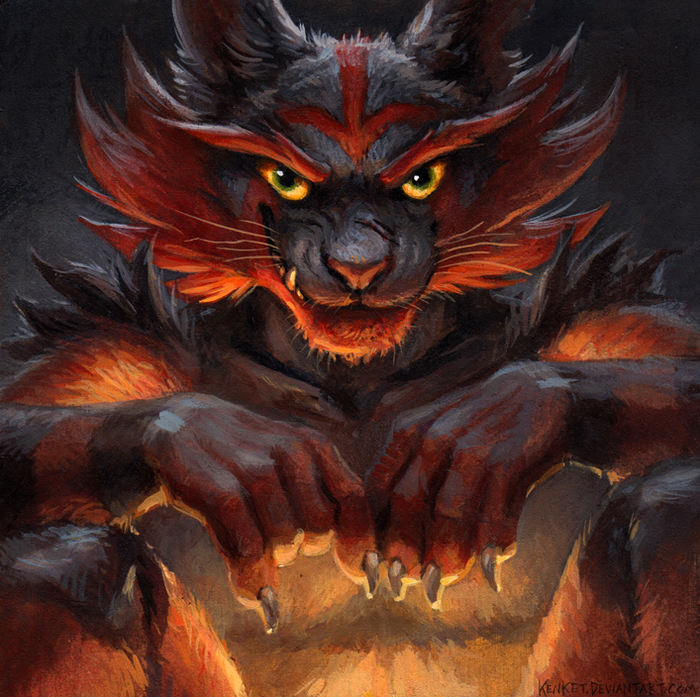 Incineroar - Furry, Art, Kenket, Pokemon, Incineroar