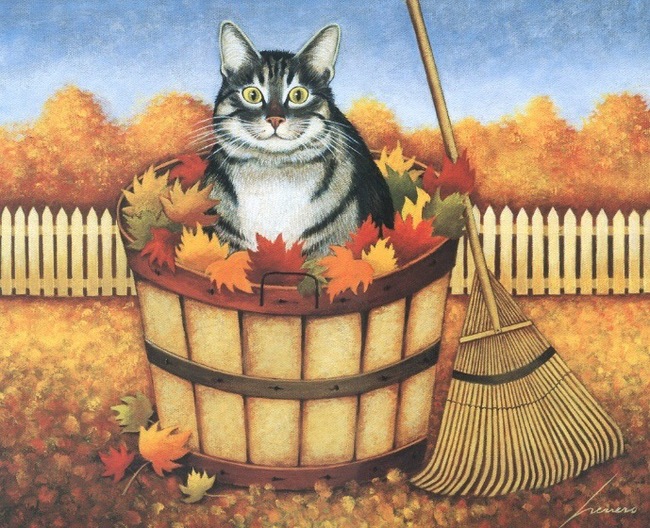 Good well-fed cats of the American artist Lowell Herrero (Lowell Herrero) - Art, cat, Fat cats, Longpost