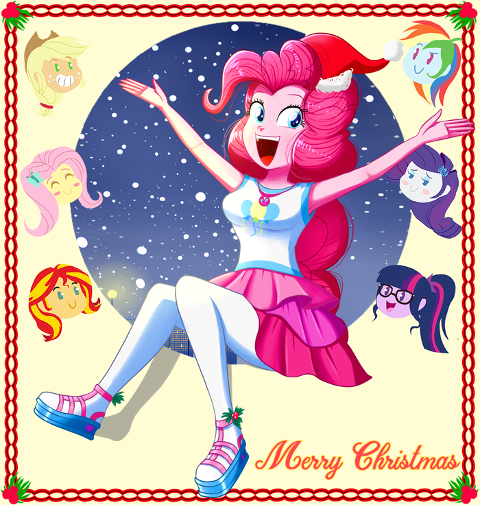 .:MERRY CHRISTMAS 2018:. My Little Pony, Equestria Girls, Pinkie Pie, Thebutcherx, Mane 6, Sunset Shimmer