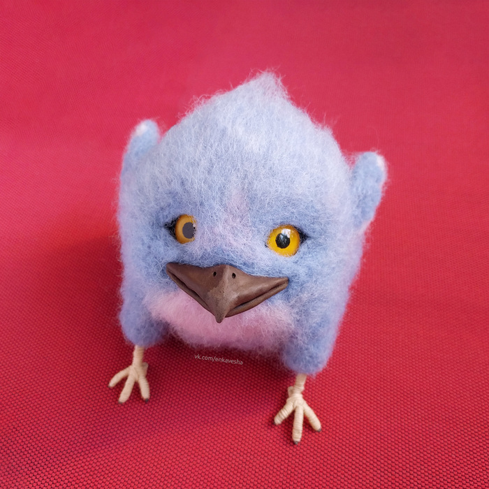 Spherical hippogriff - My, Wallow, Dry felting, Author's toy, Needlework, Needlework with process, Handmade, Harry Potter, Longpost