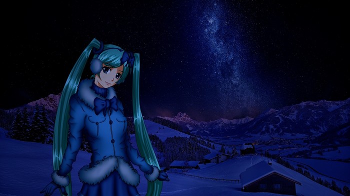 Night. - Anime, Not anime, Vocaloid, Hatsune Miku, Anime art, Endless summer, Photoshop master, The photo