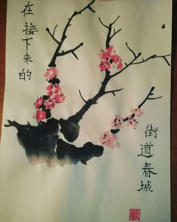 Plum May - My, Chinese art, Plum, Mascara, , Chinese painting, Longpost