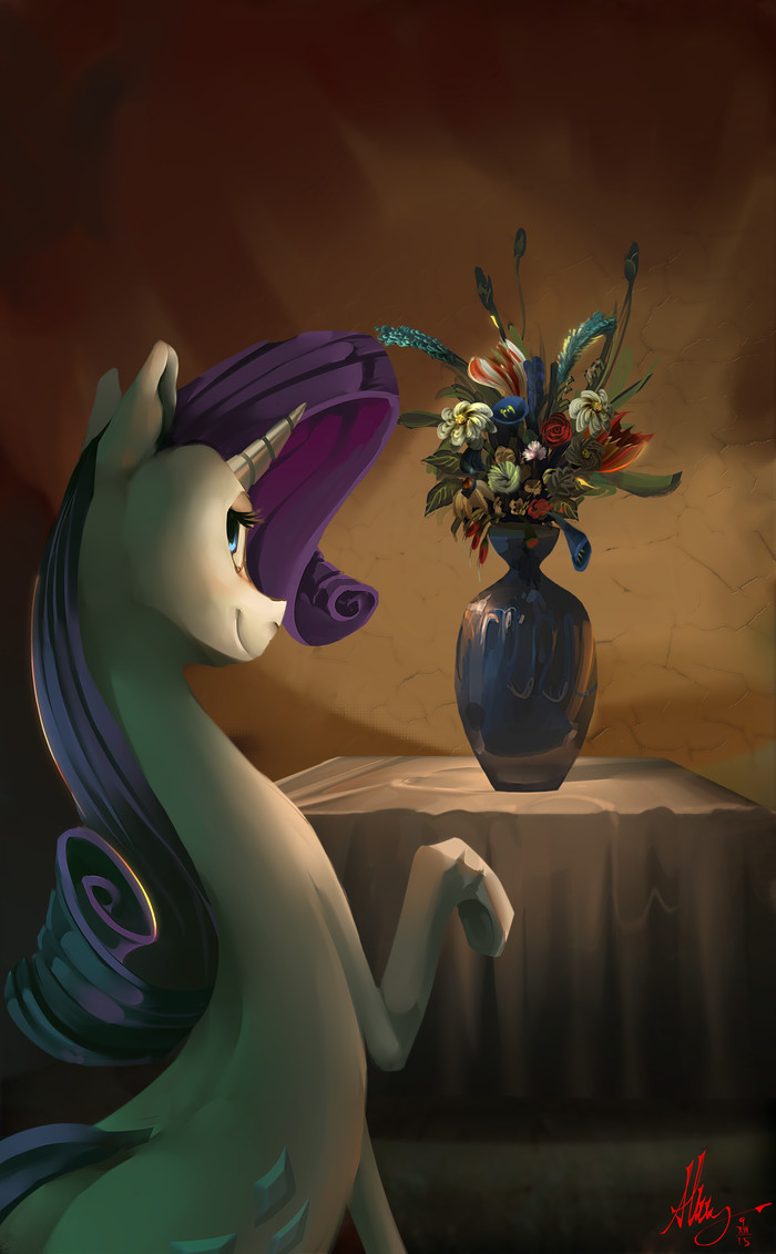 Rare vase of flowers My Little Pony, Rarity, ,   , , Alumx