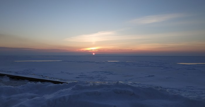 Last sunset of 2018 - My, Sunset, Reservoir, Winter, New Year