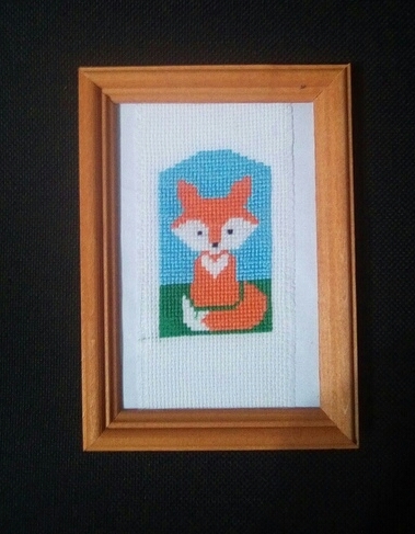 Such a fox) embroidered) - Needlework without process, Needlework, Cross-stitch, Embroidery, Fox