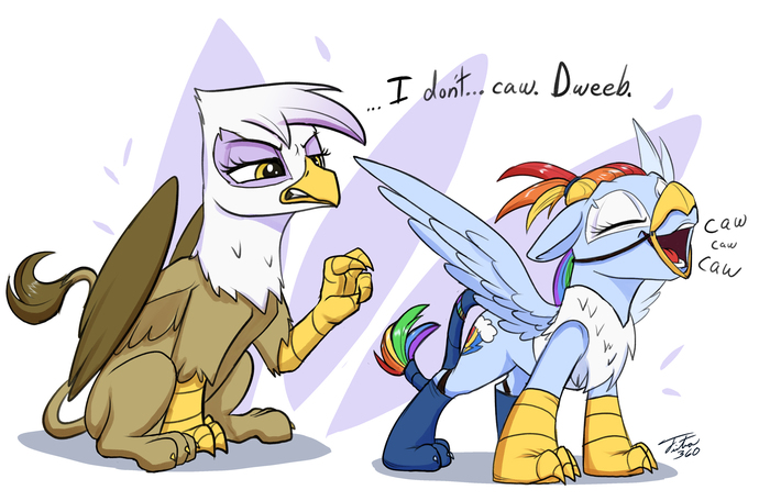 Dash likes dressing up as a Gryphon sometimes. heh silly pone. My Little Pony, Gilda, Rainbow Dash, Tsitra360