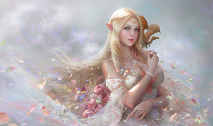 Elf - Art, Drawing, Elves, The Dragon, Fantasy, Ruoxin Zhang