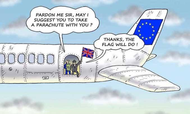 We'll have to get out of the EU without a parachute - Caricature, Brexit, Without a parachute