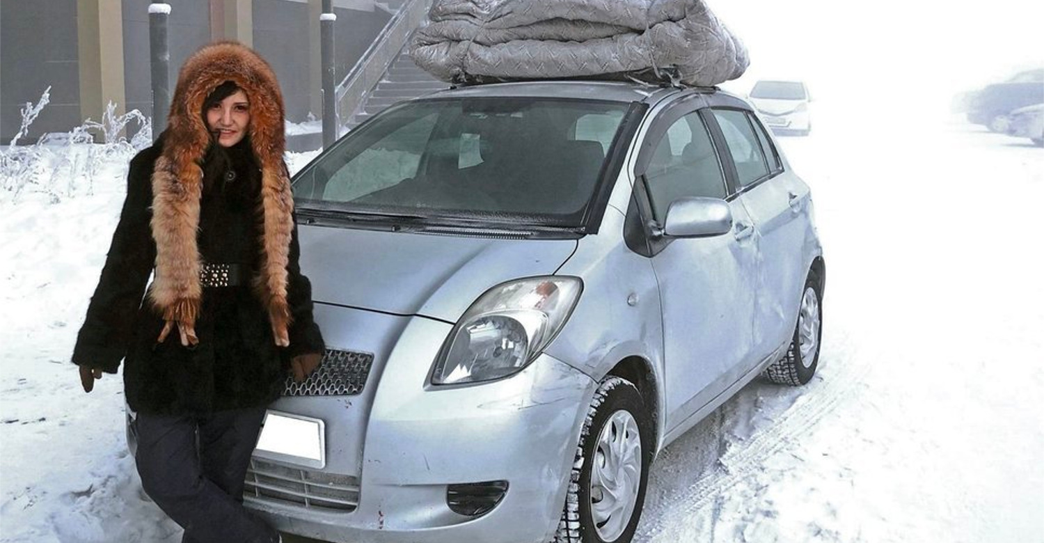 Якутск автомобили зимой