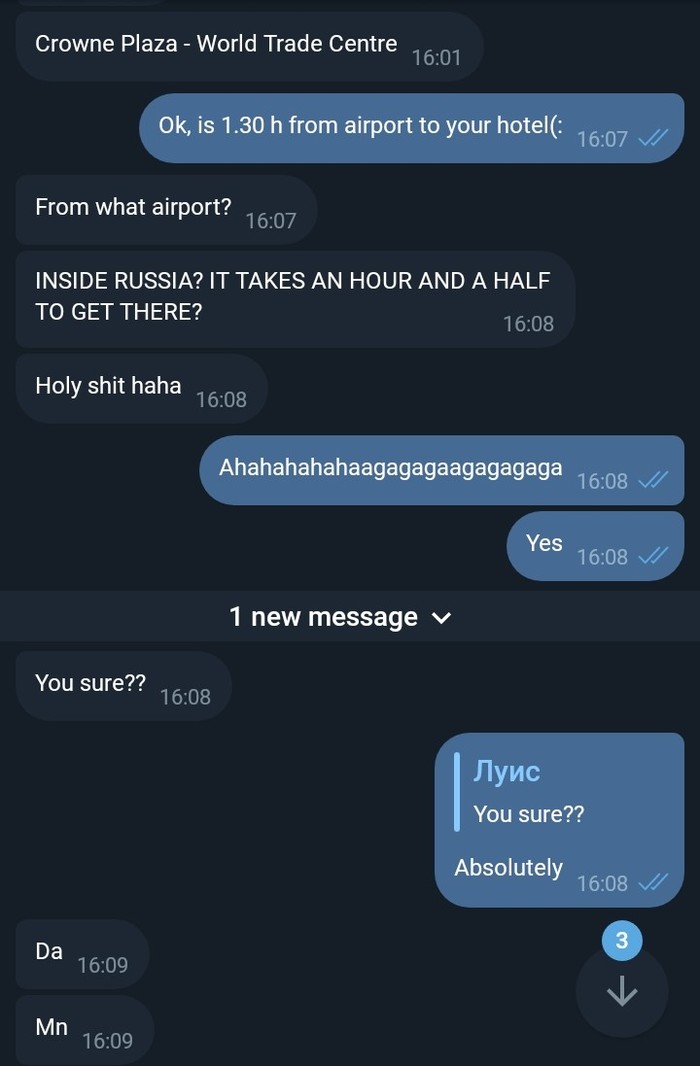 My friend flies to Russia for the first time - Longpost, Translation, My, Friend, Screenshot, Correspondence