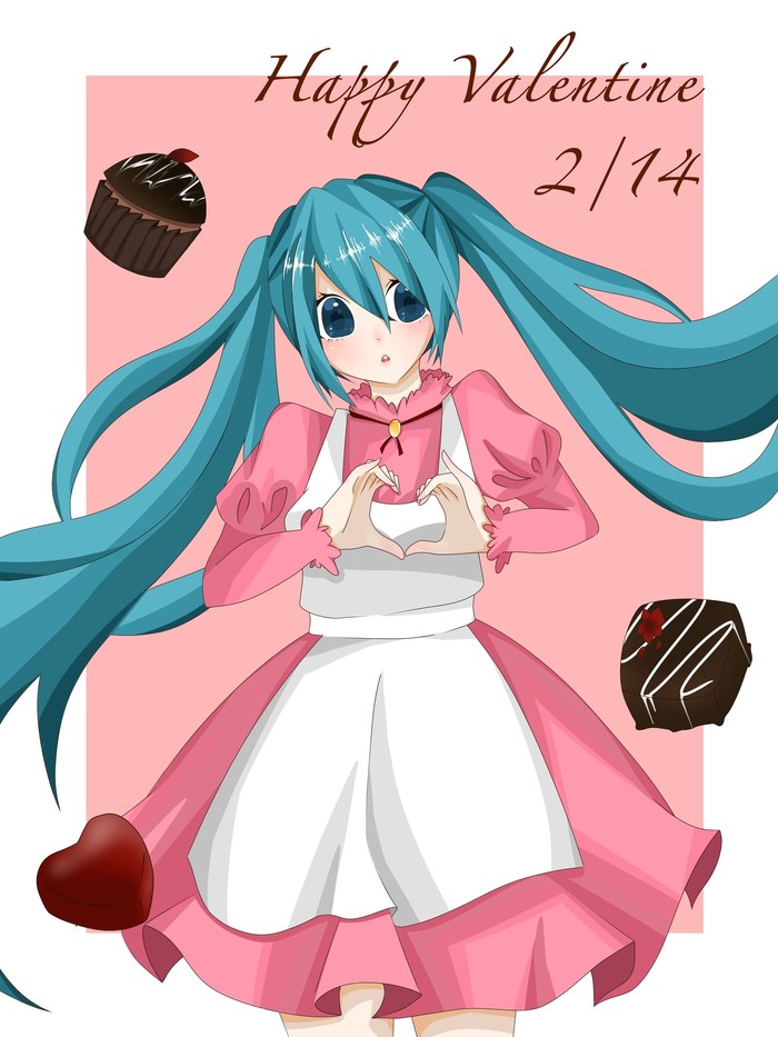 Hold your heart! - Anime, Anime art, Vocaloid, Not anime, Hatsune Miku