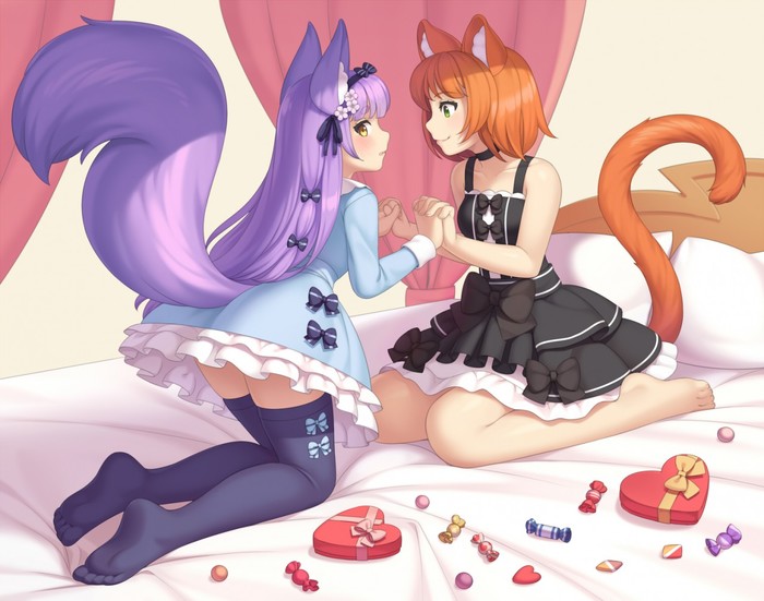 Valentine's Day Sisters ,  , Anime Art, Cristalavi, 14  -   , , -
