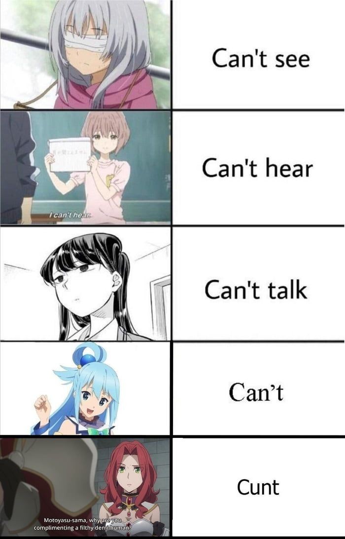 Can't - Konosuba, Komi-san wa comyushou desu, Tate no Yuusha no Nariagari, Anime, Dank memes