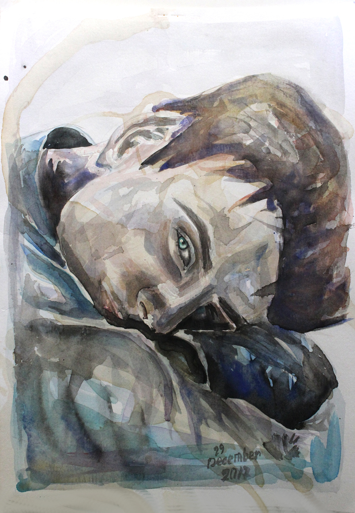 Portraits, part l - My, Portrait, Watercolor, Marker, Painting, Longpost, Drawing